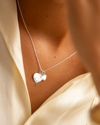 Silver Double Heart Personalised Name Necklace
