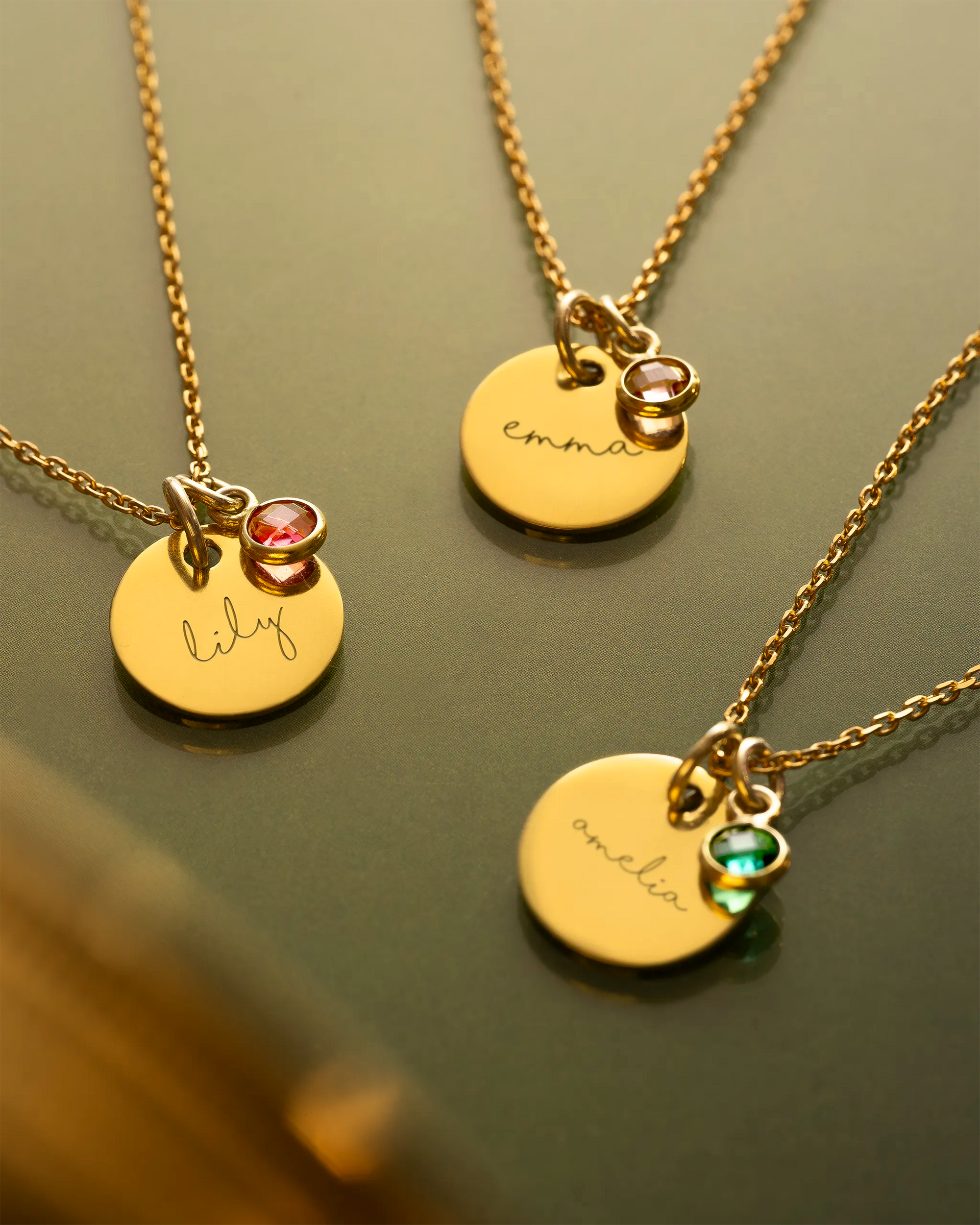 Silver Esme Name and Birthstone Personalised Necklace