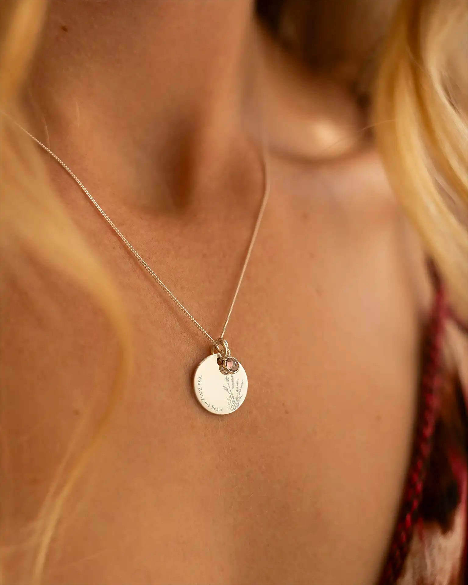 Silver Meaningful Flower and Message Personalised Necklace