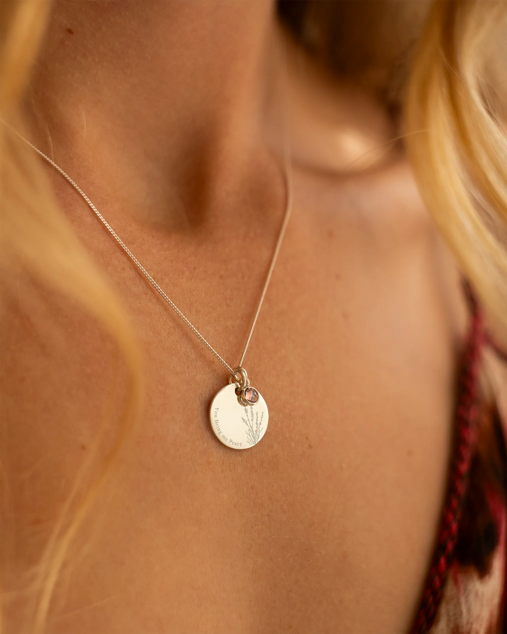 Silver Meaningful Flower and Message Personalised Necklace
