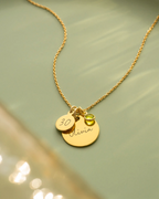 Silver Personalised Birthday Disc Name Necklace