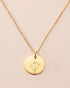 Gold Birth Flower Bouquet Personalised Necklace