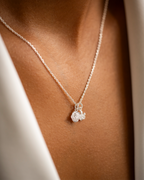 Silver Family Birth Flower Personalised Necklace