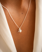 Silver Letter Birth Flower Personalised Necklace