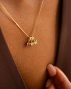 Gold Family Birthstone Pendant Personalised Necklace