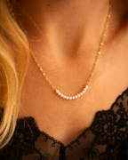 Gold Anja Personalised Pearl Necklace