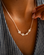 Silver Family Birth Flower Necklace