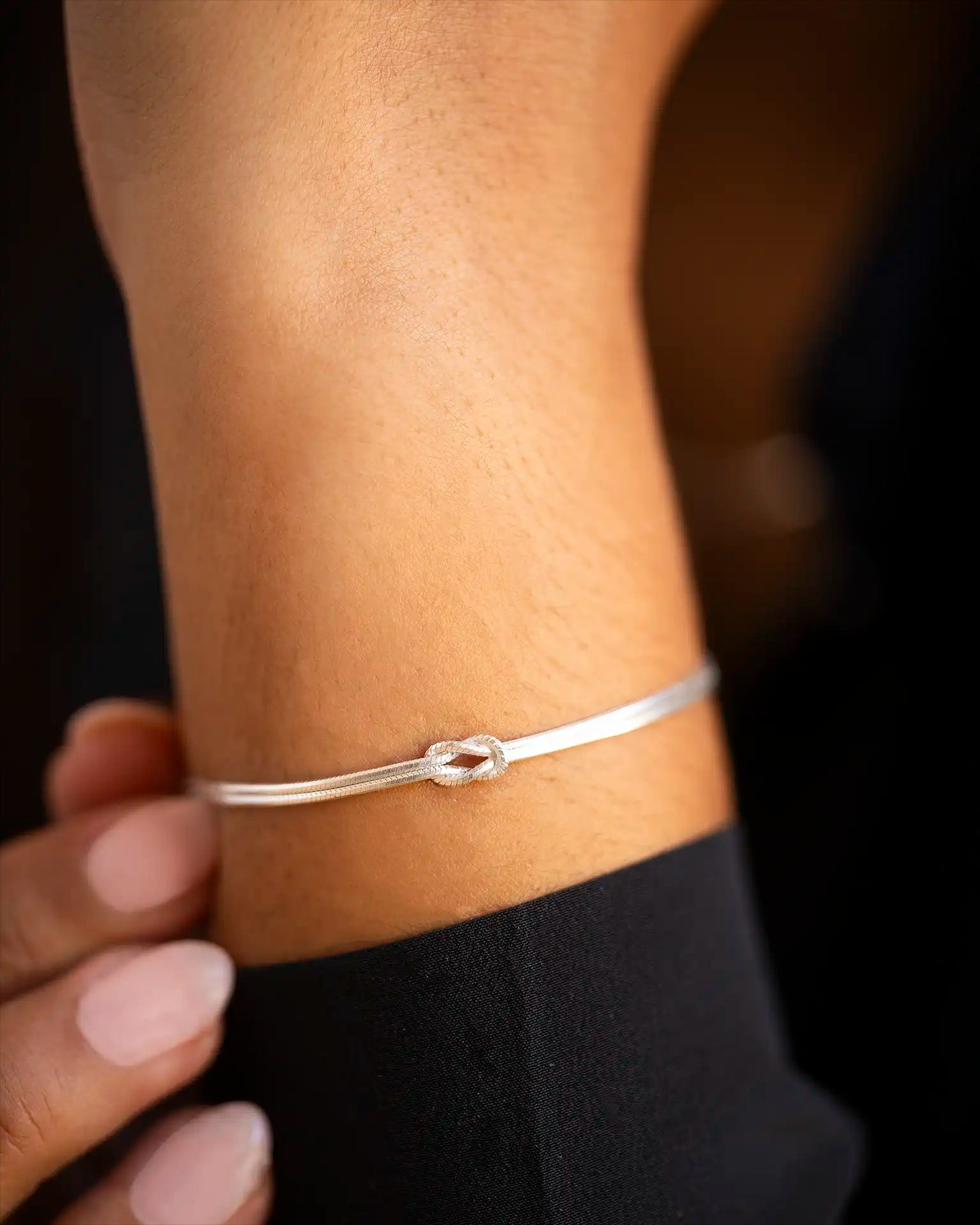 Silver Infinity Knot Personalised Bracelet