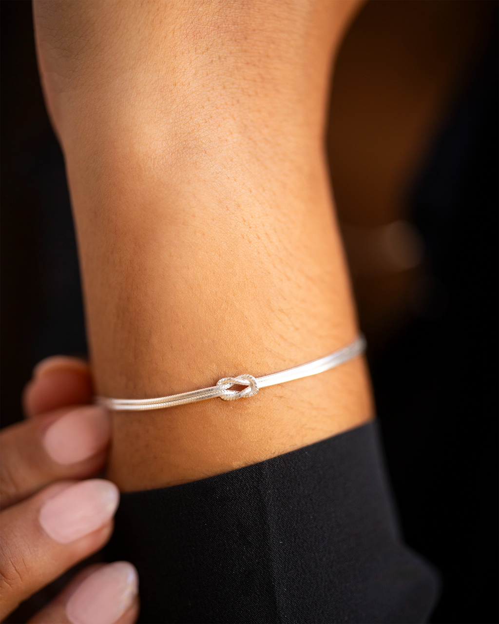 Silver Infinity Knot Personalised Bracelet
