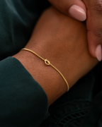 Gold Knot Charm Personalised Bracelet