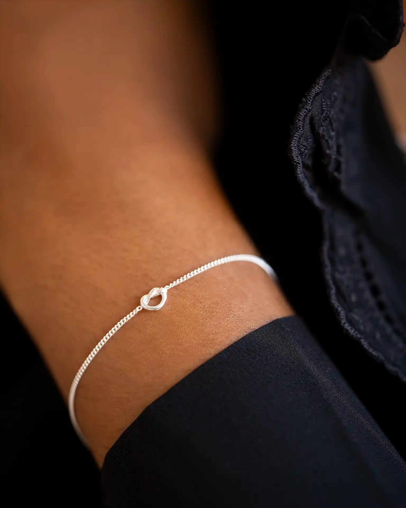 Silver Knot Charm Personalised Bracelet