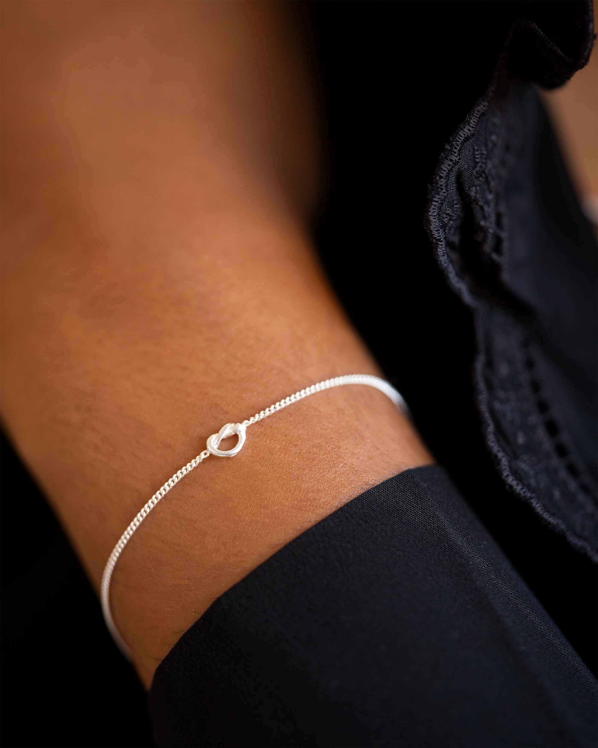 Silver Knot Charm Personalised Bracelet