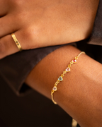 Gold Family Heart Birthstone Personalised Bracelet