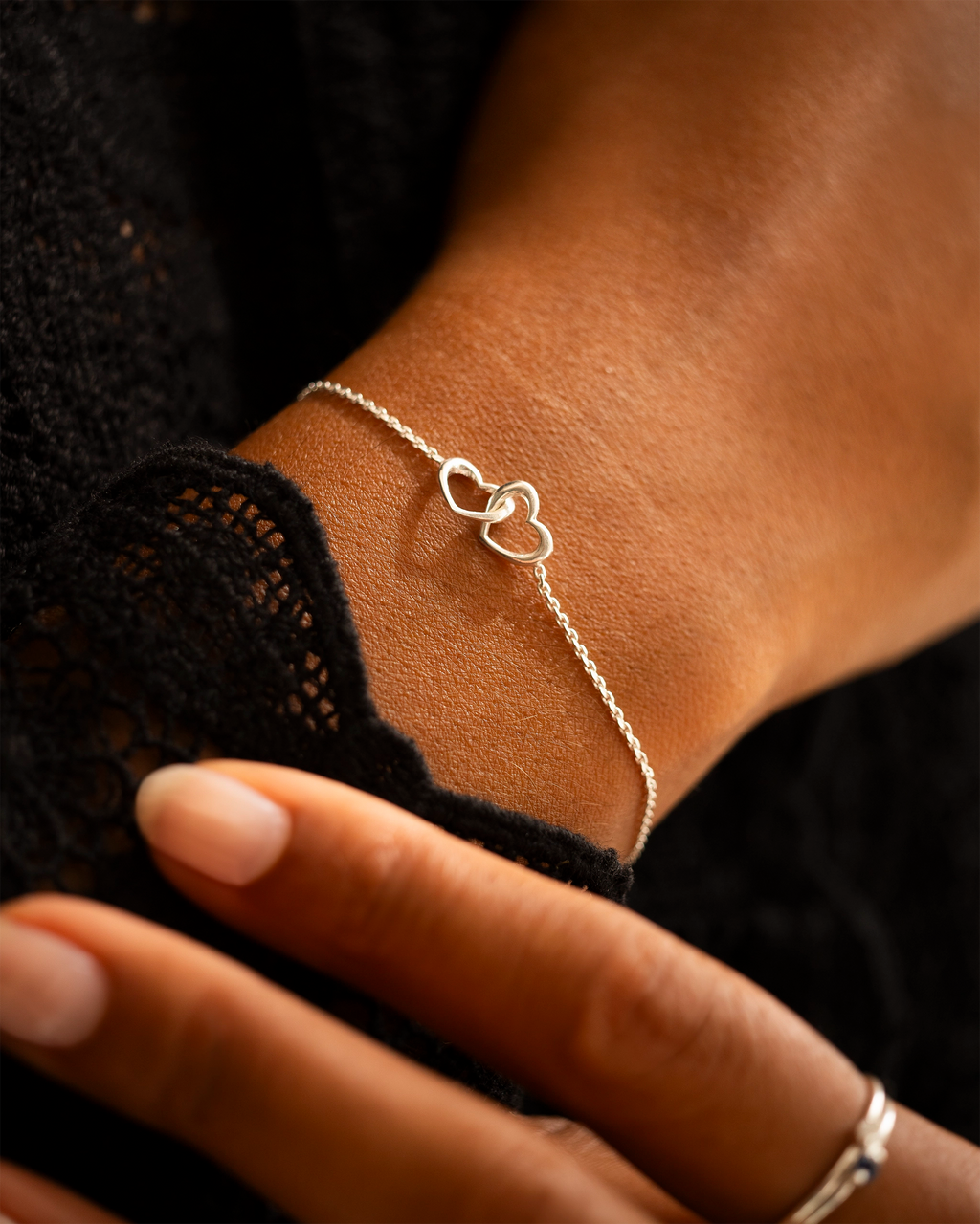 Silver Infinity Heart Personalised Slider Bracelet