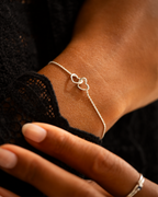 Silver Infinity Heart Personalised Slider Bracelet