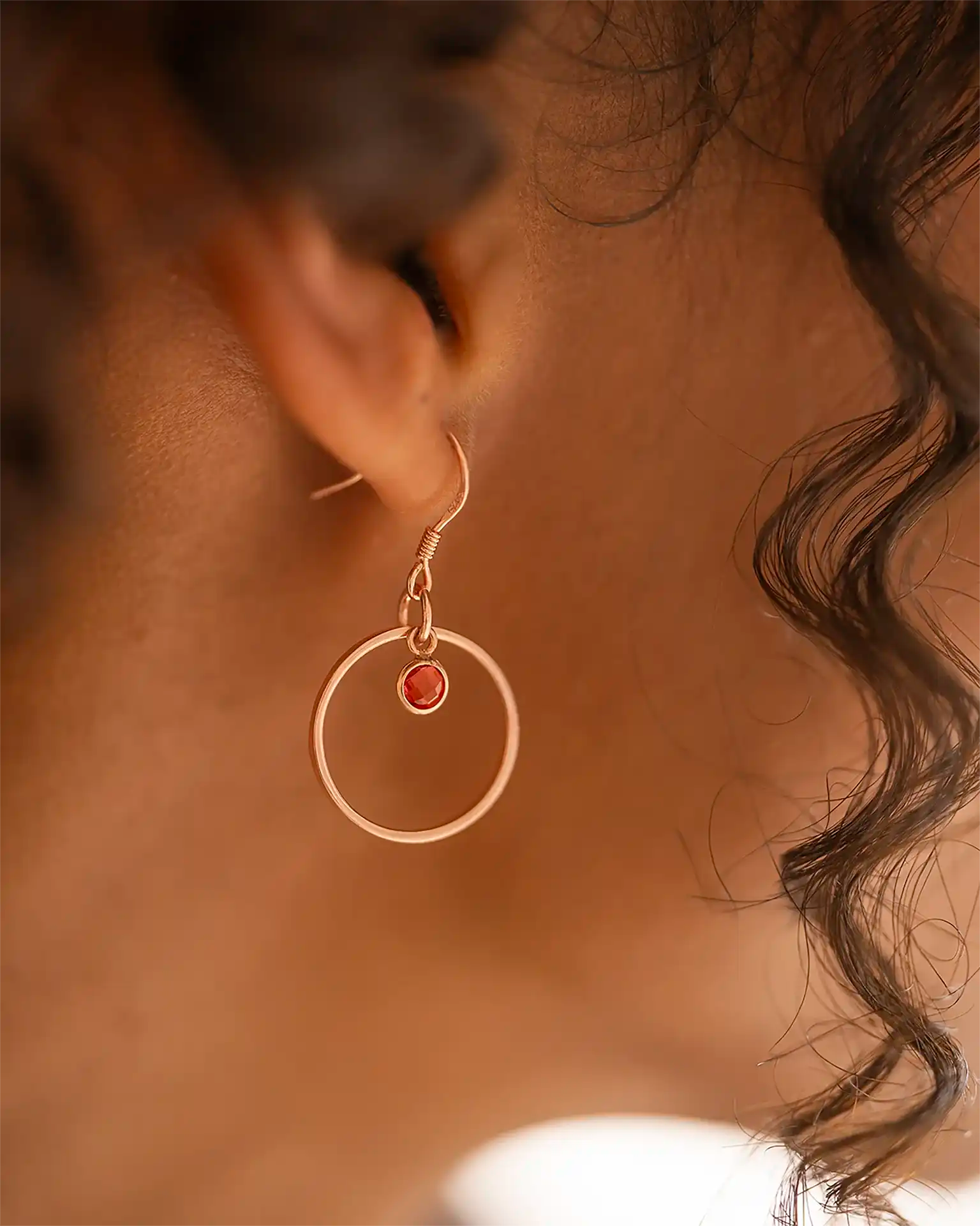 Rose Gold Personalised Birthstone Halo Drop Earrings