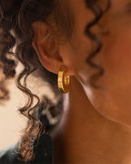 Gold Contemporary Statement Hoop Earrings