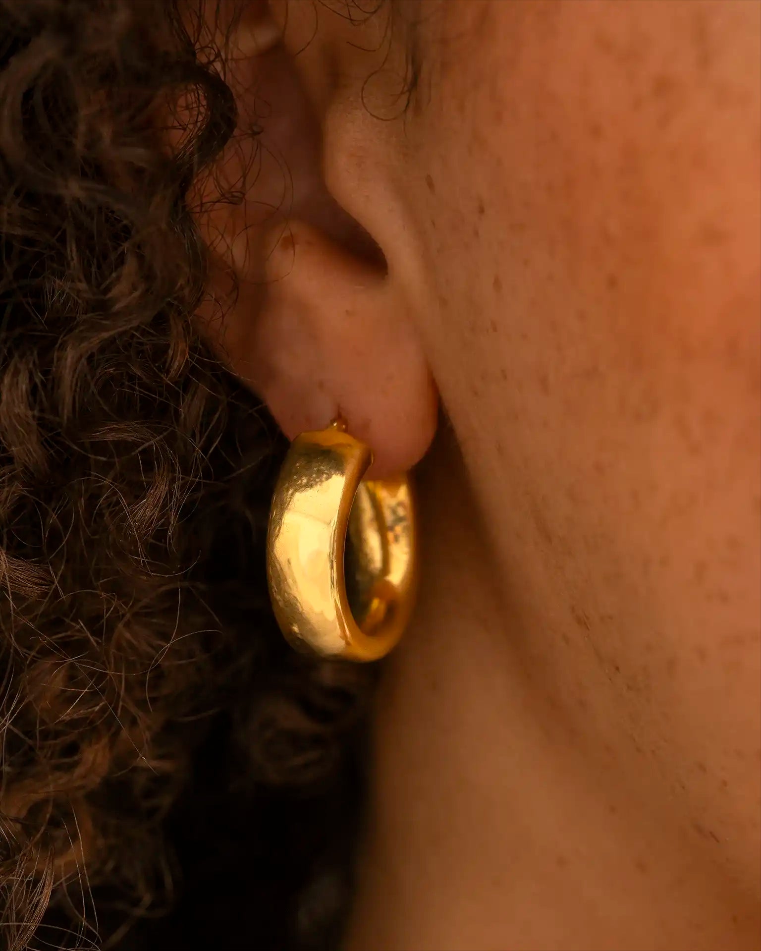 Gold Large Statement Hoop Earrings