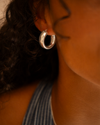 Silver Large Statement Hoop Earrings