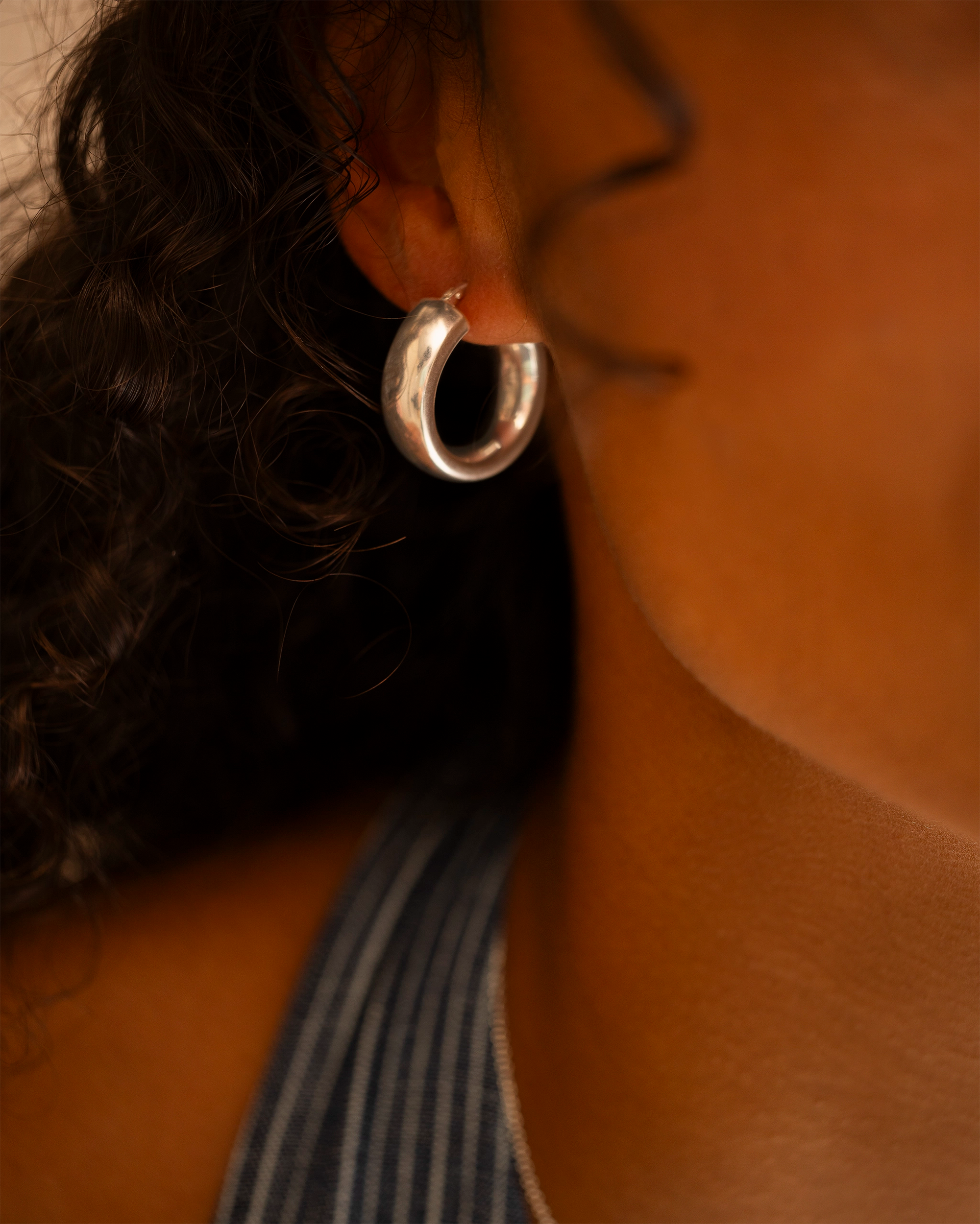Silver Large Statement Hoop Earrings
