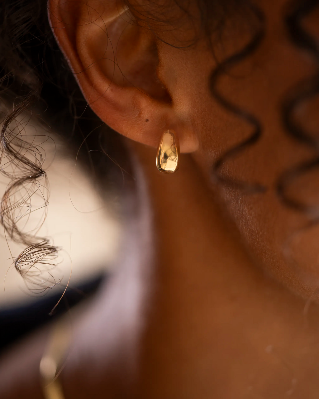 Gold Statement Drop Stud Earrings
