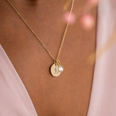  Initial and Birthstone Personalised Necklace