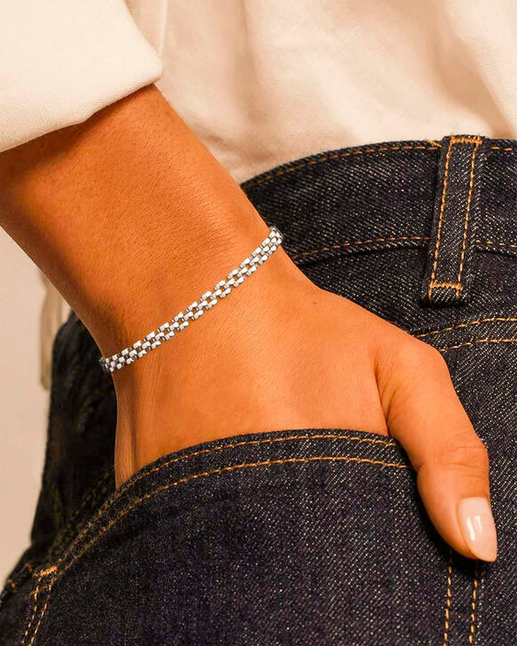 Silver Statement Panther Chain Bracelet