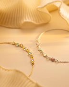 Gold Family Mini Birthstone Personalised Slider Bracelet