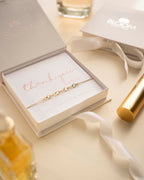 Gold Family Mini Birthstone Personalised Slider Bracelet