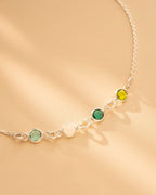Gold Family Mini Birthstone Personalised Slider Bracelet