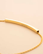 Silver Hidden Message Curved Skinny Bar Personalised Bracelet