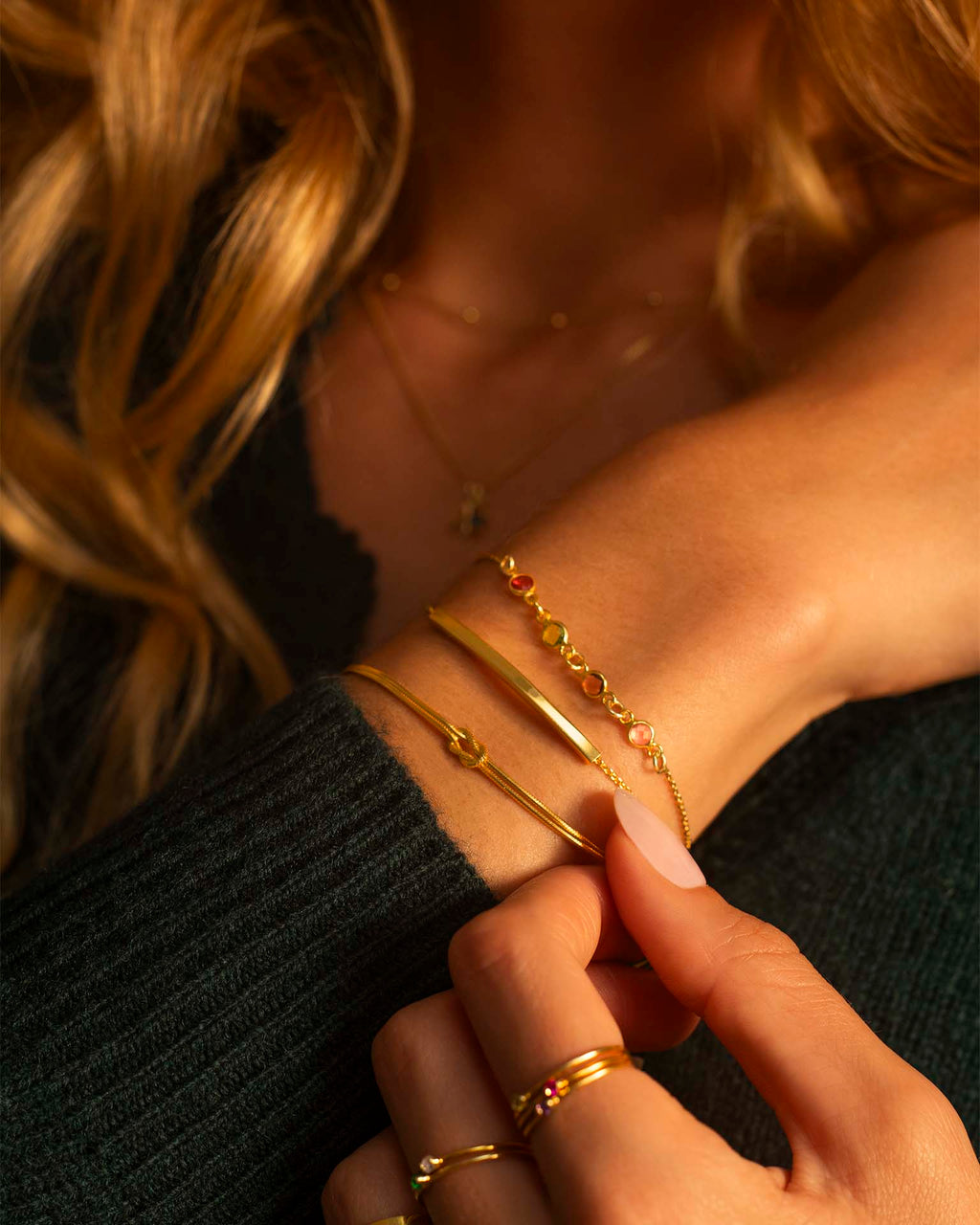 Silver Hidden Message Curved Skinny Bar Personalised Bracelet