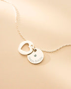 Silver Personalised Secret Message Heart Birthstone Bracelet