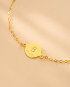 Gold Initial and Date Personalised Bracelet