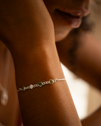 Silver Family Mini Birthstone Personalised Slider Bracelet