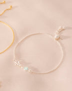 Silver Birth Flower and Birthstone Personalised Slider Bracelet