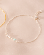 Silver Birth Flower and Birthstone Personalised Slider Bracelet