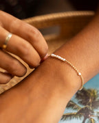 Gold Anja Split Personalised Pearl Bracelet