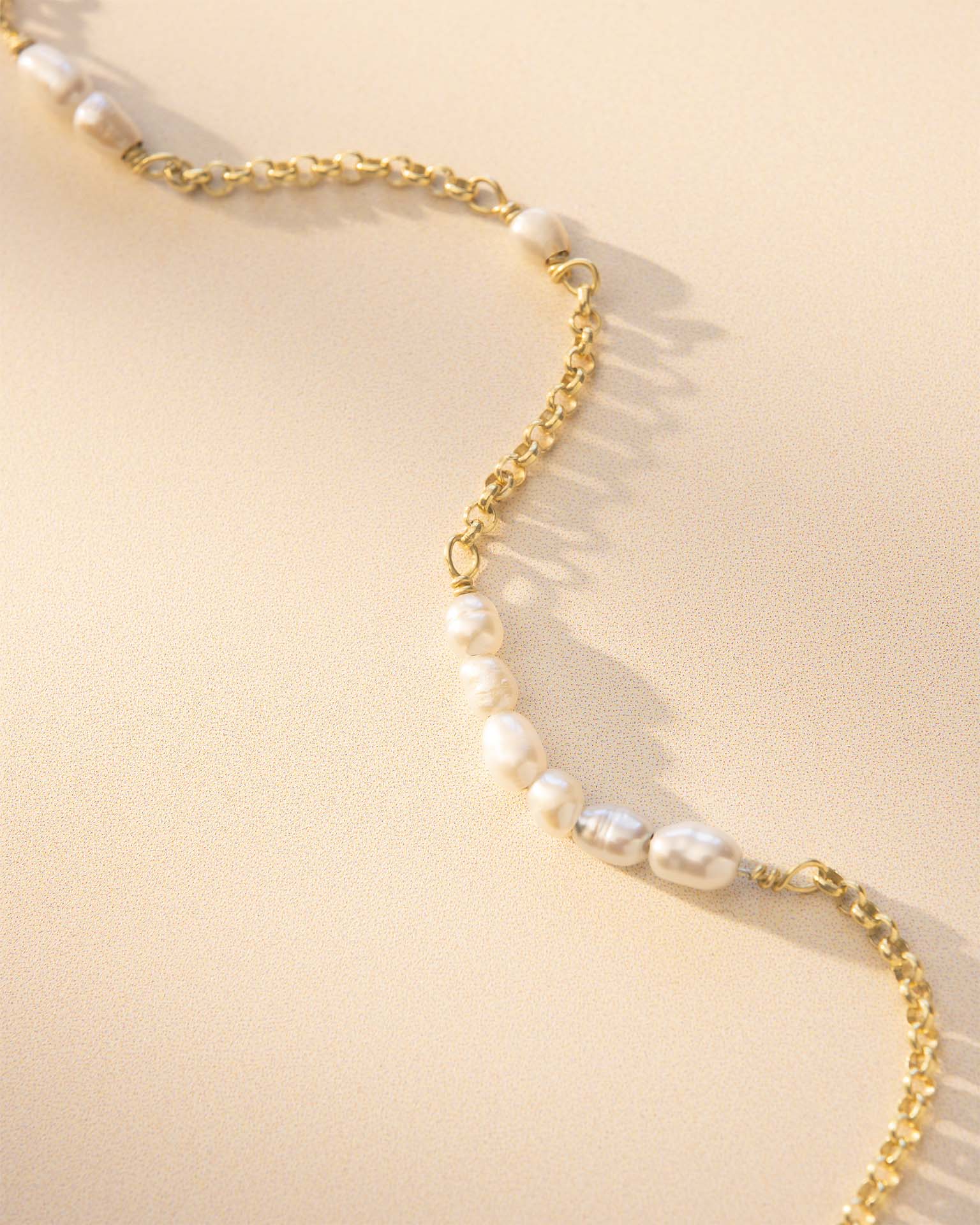 Gold Anja Split Personalised Pearl Bracelet
