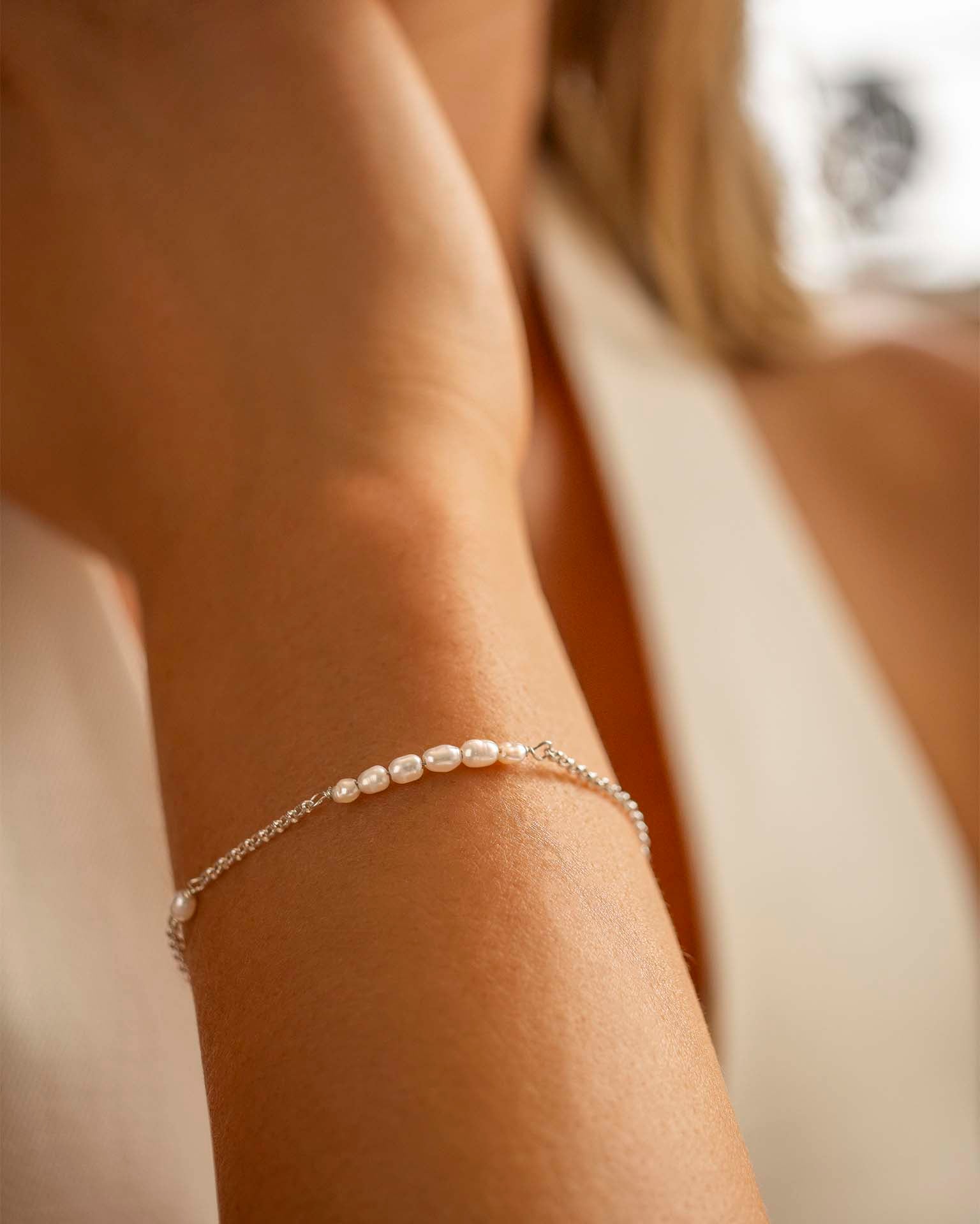 Silver Anja Split Personalised Pearl Bracelet