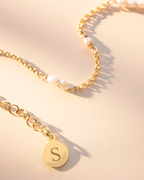 Gold Anja Split Personalised Pearl Bracelet