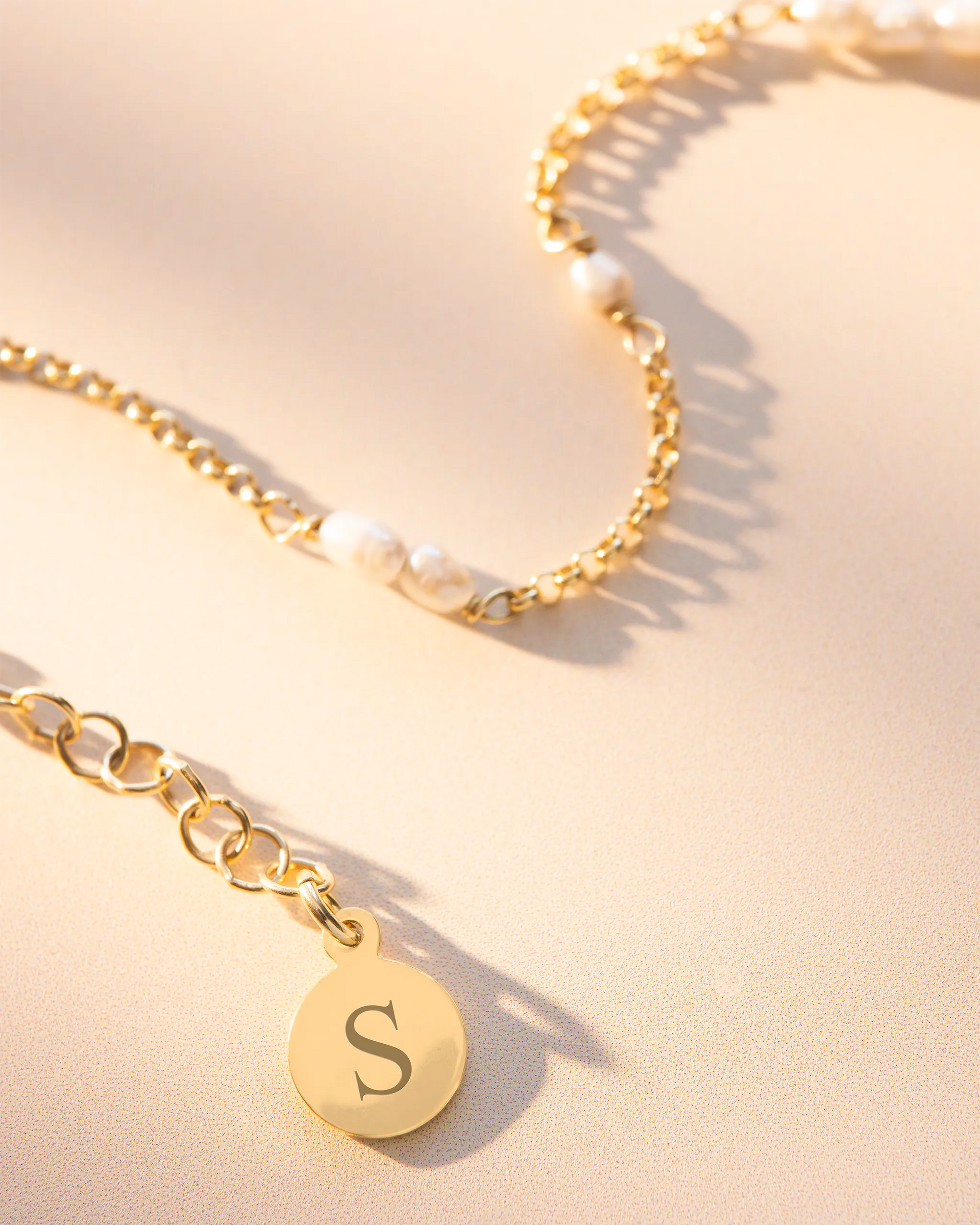 Gold Anja Split Personalised Pearl Bracelet