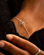 Silver Infinity Heart Personalised Slider Bracelet