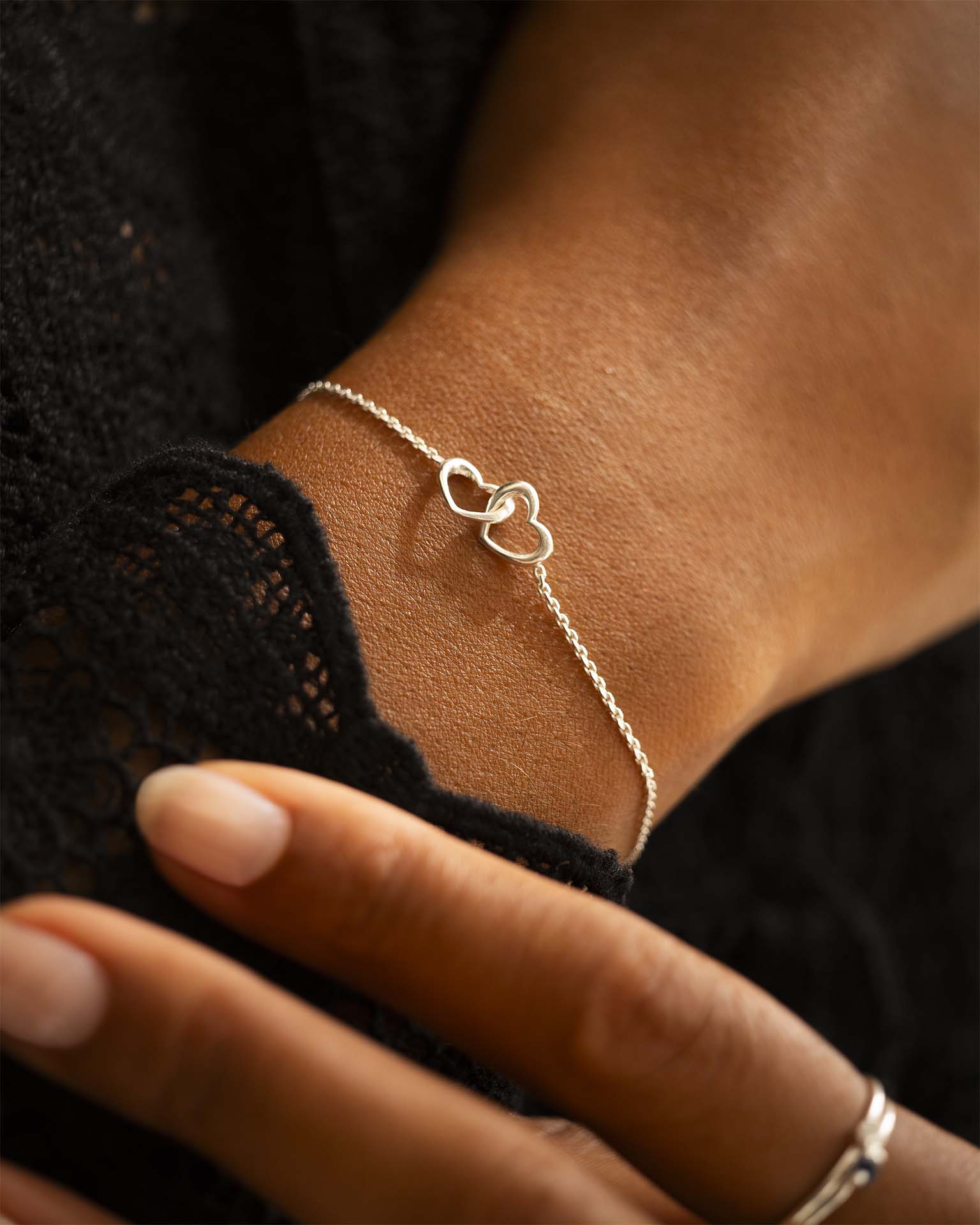 Silver Infinity Heart Personalised Slider Bracelet