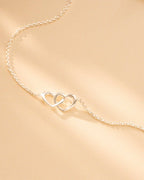 Silver Infinity Heart Personalised Slider Bracelet