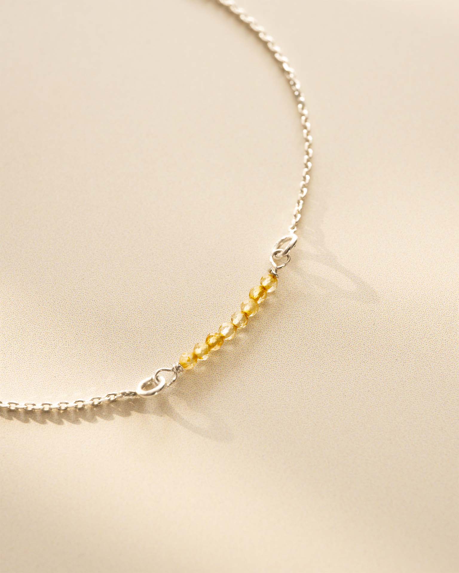 Silver Semi-Precious Birthstone Bar Slider Bracelet