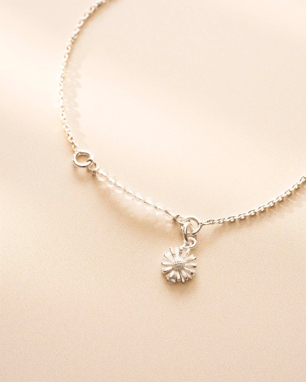 Silver Semi-Precious Birthstone Bar Birth Flower Pendant Slider Bracelet