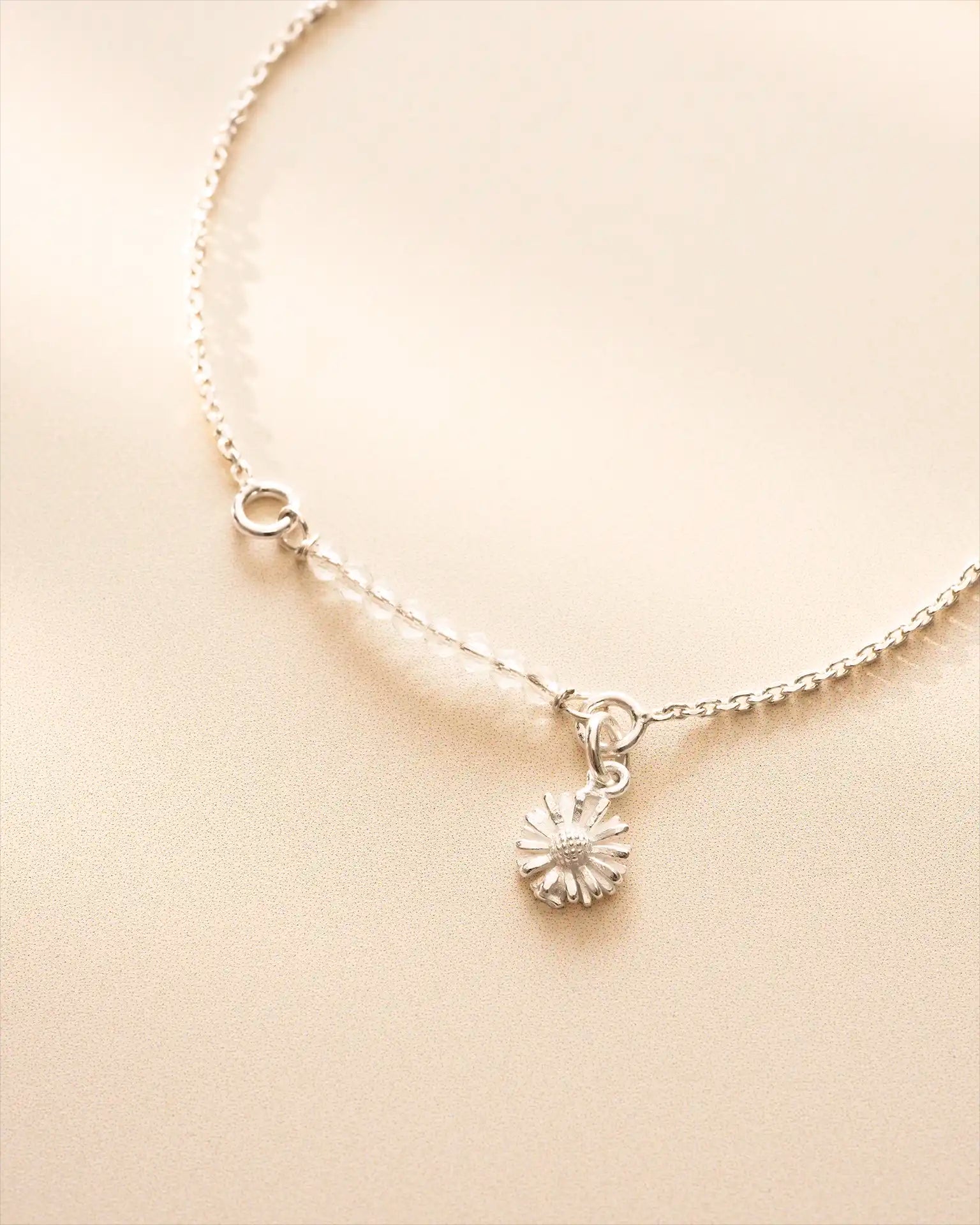 Silver birth flower bracelet