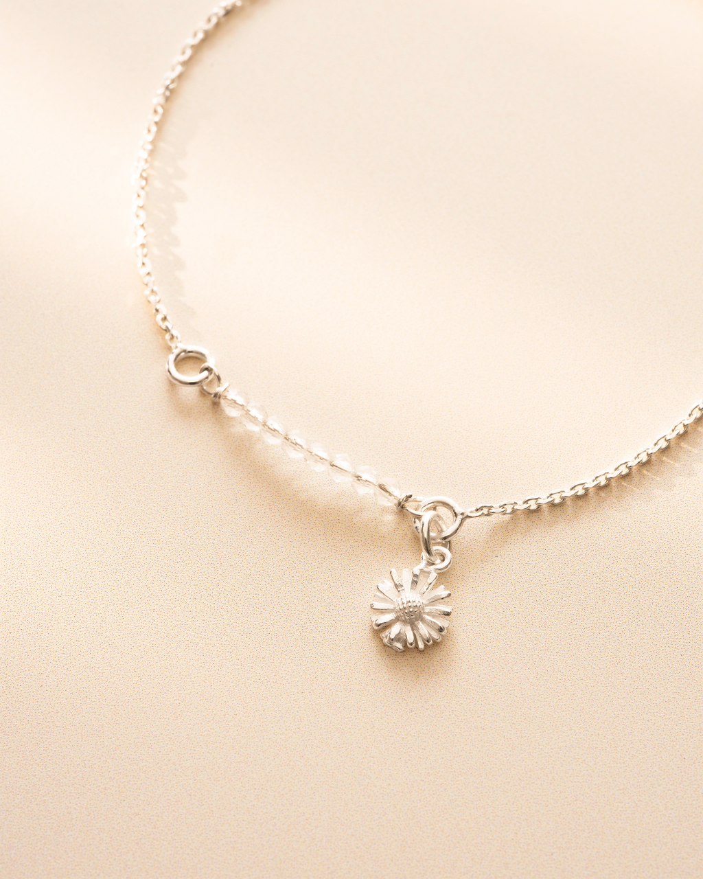 Silver Semi-Precious Birthstone Bar Birth Flower Pendant Slider Bracelet