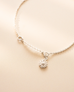 Silver Semi-Precious Birthstone Bar Birth Flower Pendant Slider Bracelet